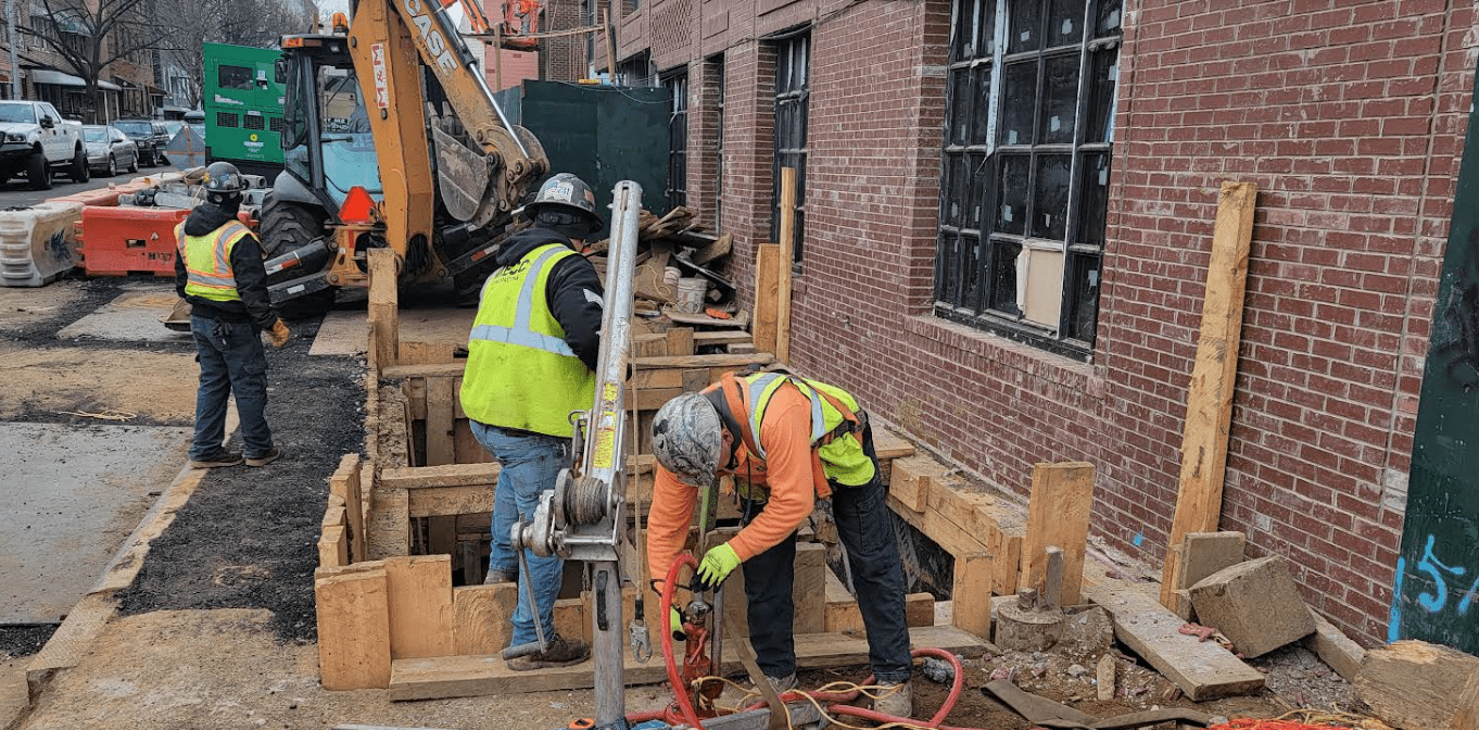 Prepping Site for Sidewalk Vault Installation