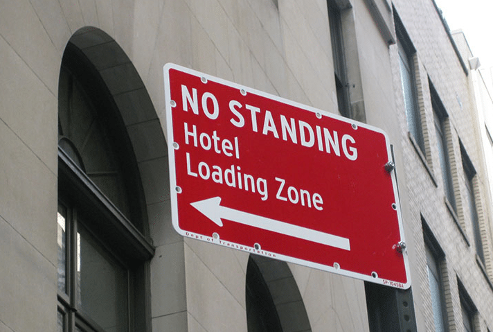 No Standing Hotel Loading Zone